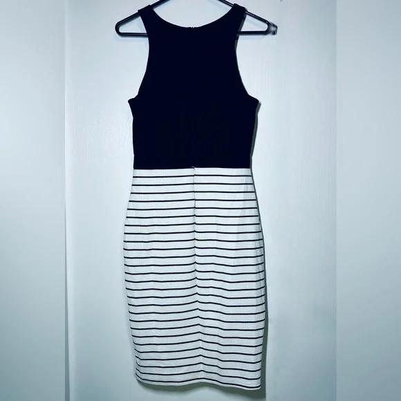 NWOT Lulus Kiss Cross Black and Ivory Striped Midi Dress - Picture 10 of 10
